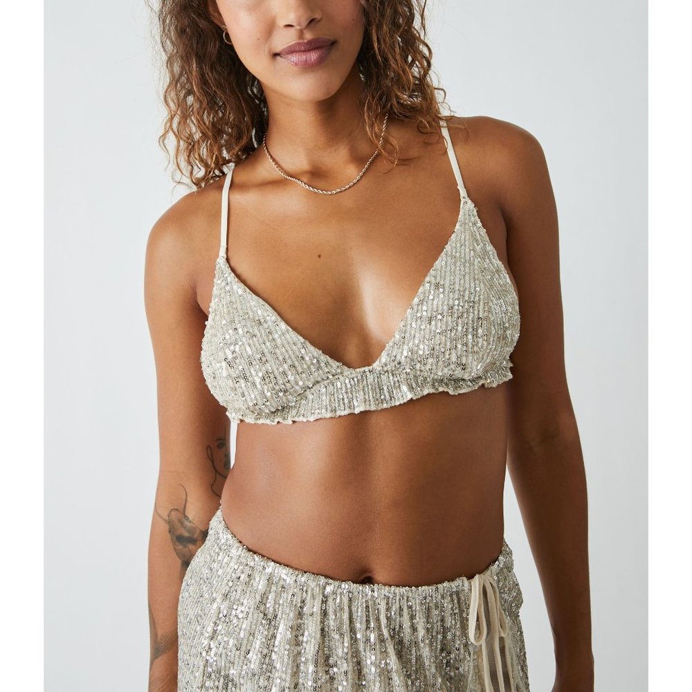 NWT Free People Gold Rush Bralette / Silver Combo